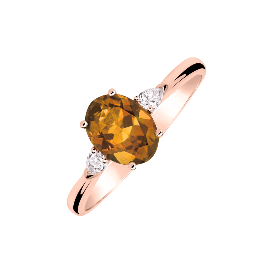 Prsten s diamanty a turmalínem Fiona