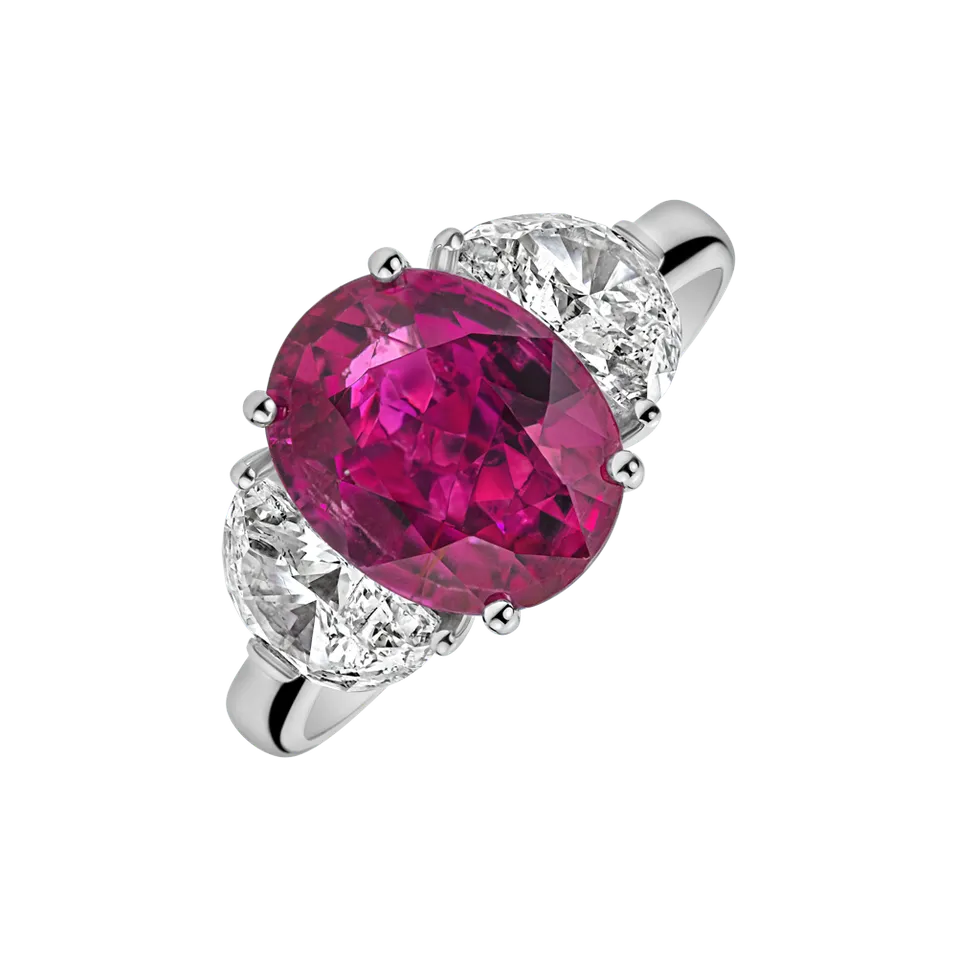 Prsten s diamanty a turmalínem Dynasty Gem