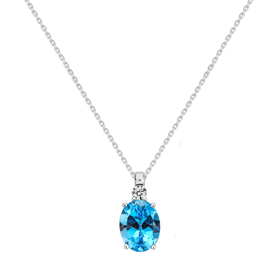 Náhrdelník s diamanty a topazem Alexandria