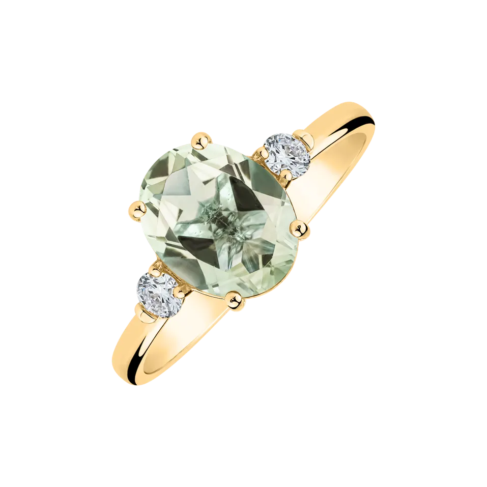 Prsten s diamanty ametystem Minty Shadow