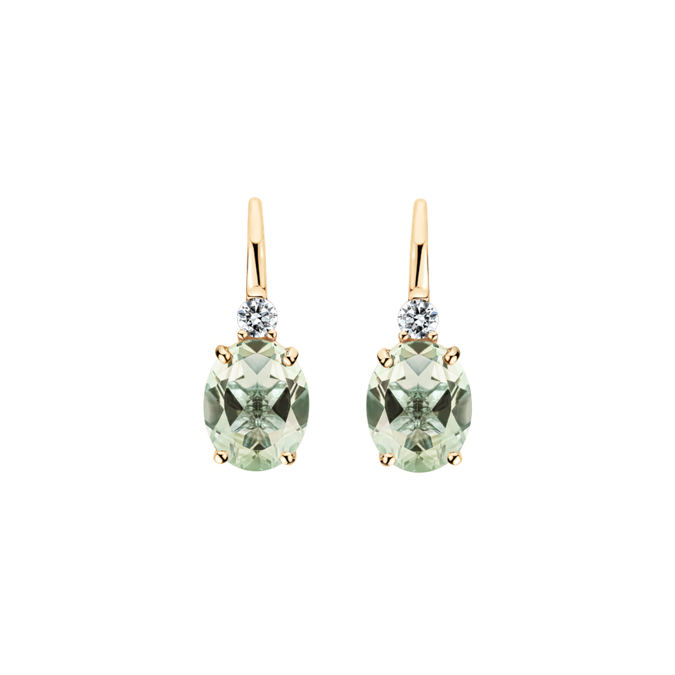 Náušnice s diamantem a ametystem Juliette