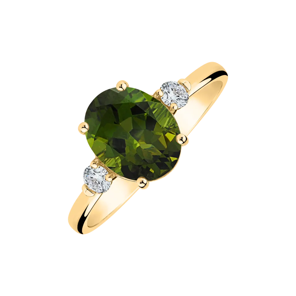 Prsten s diamanty a turmalínem Ivy Elegance