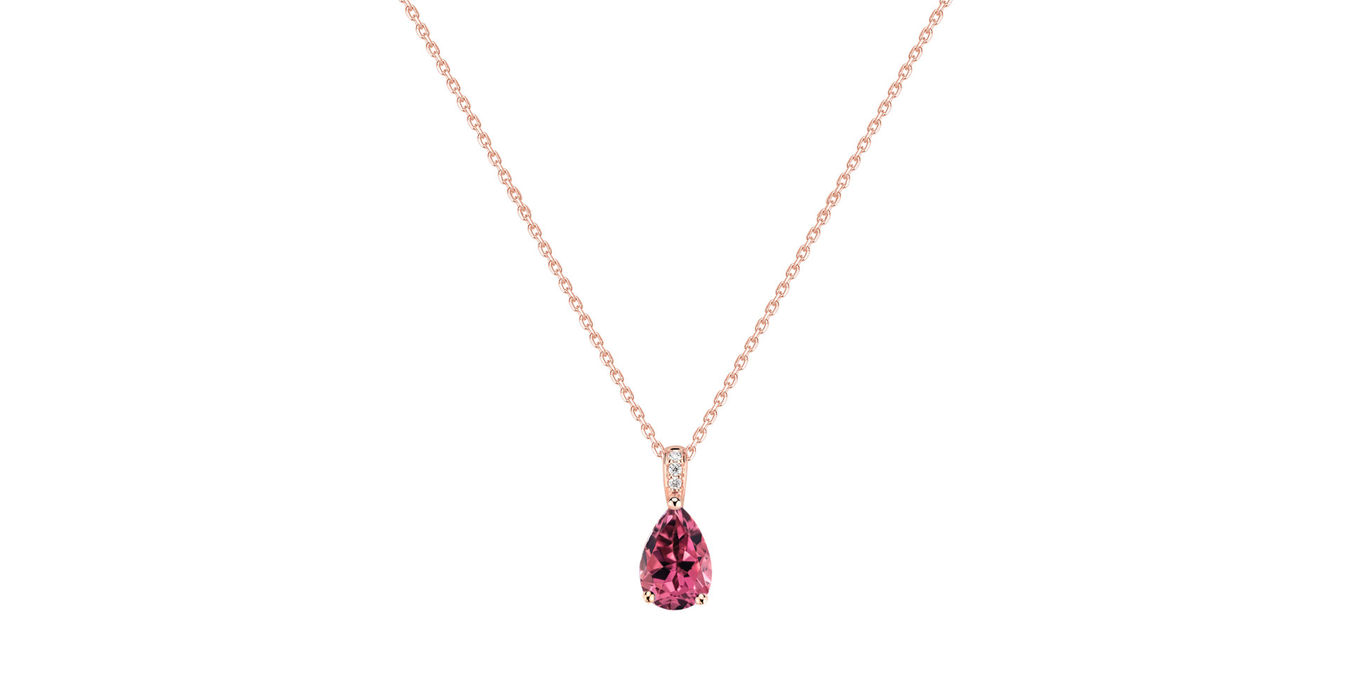 Náhrdelník s diamanty a turmalínem Tearfall