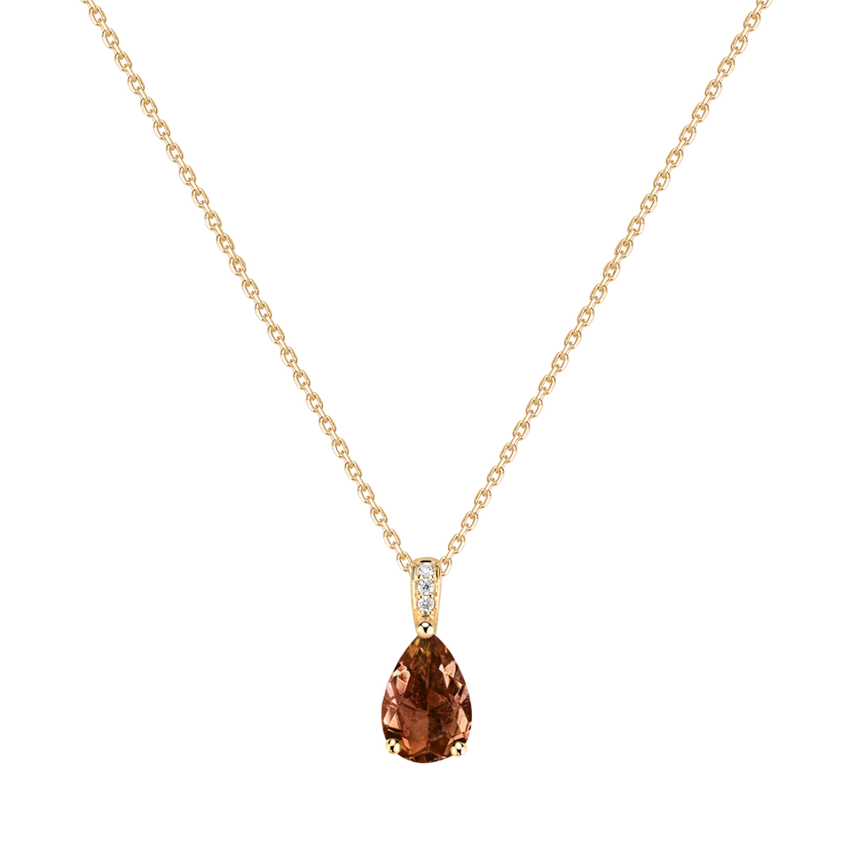 Náhrdelník s diamanty a turmalínem Tearfall