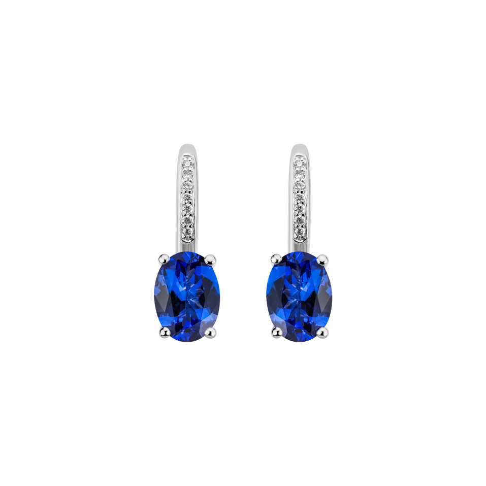 Náušnice s diamanty a tanzanitem Lucrezia