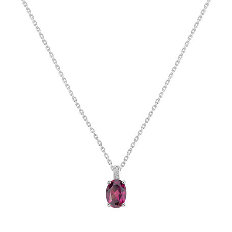 Náhrdelník s diamanty a rhodolitem Euphemia