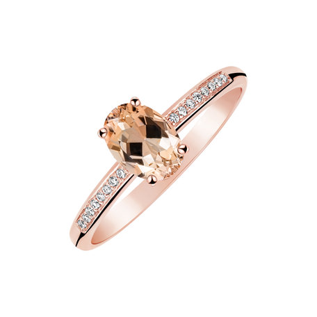 Prsten s diamanty a morganitem Pauliene