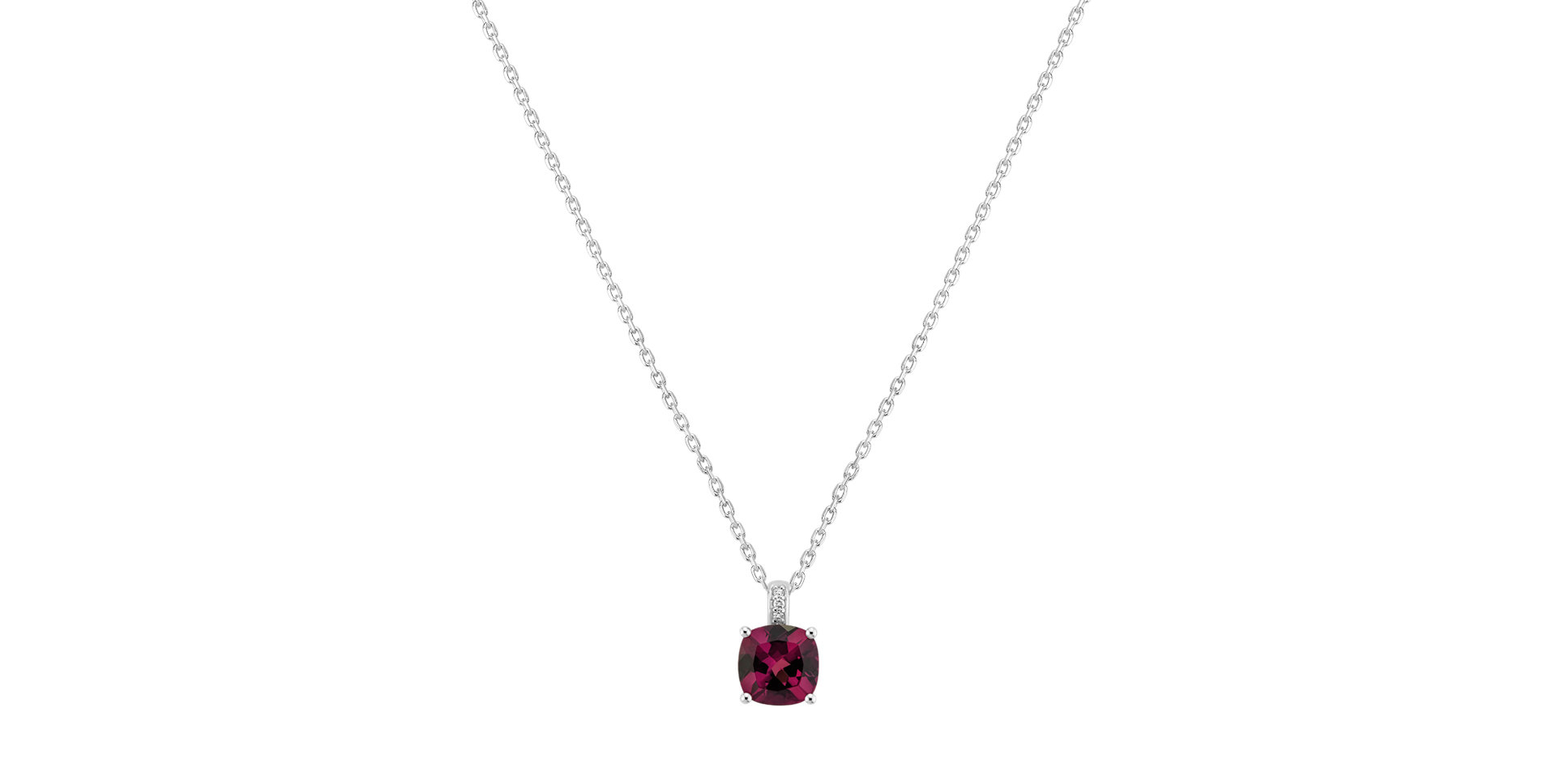 Náhrdelník s diamanty a rhodolitem Linnea