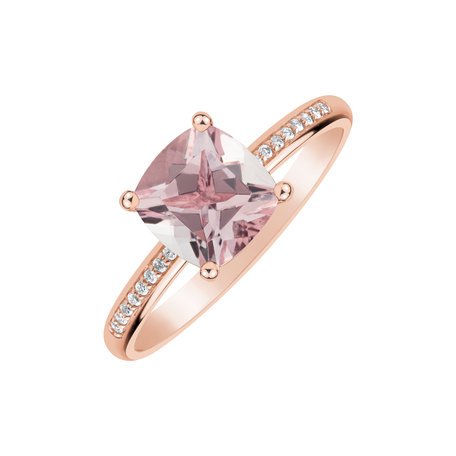 Prsten s diamanty a morganitem Melody Harmony