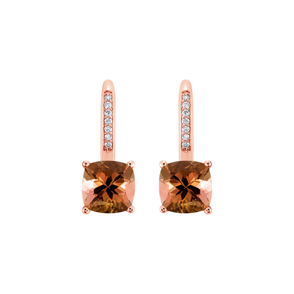 Náušnice s diamanty a turmalínem Calliope