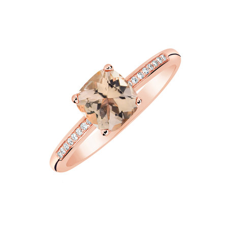 Prsten s diamanty a morganitem Melody Harmony