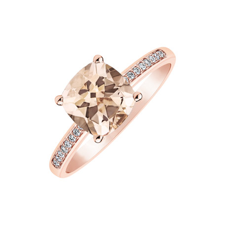 Prsten s diamanty a morganitem Melody Harmony
