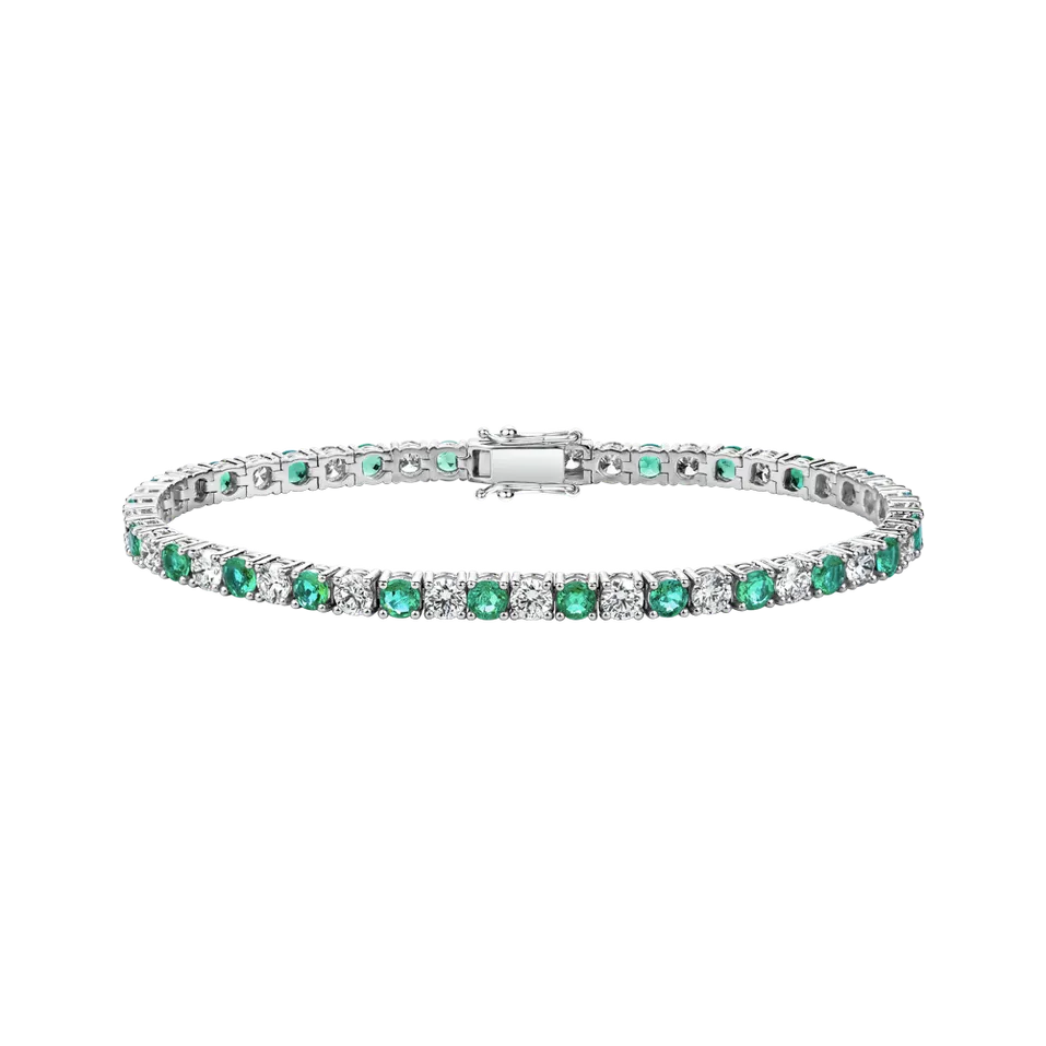 Náramek s diamanty a smaragdy Mystic Tide