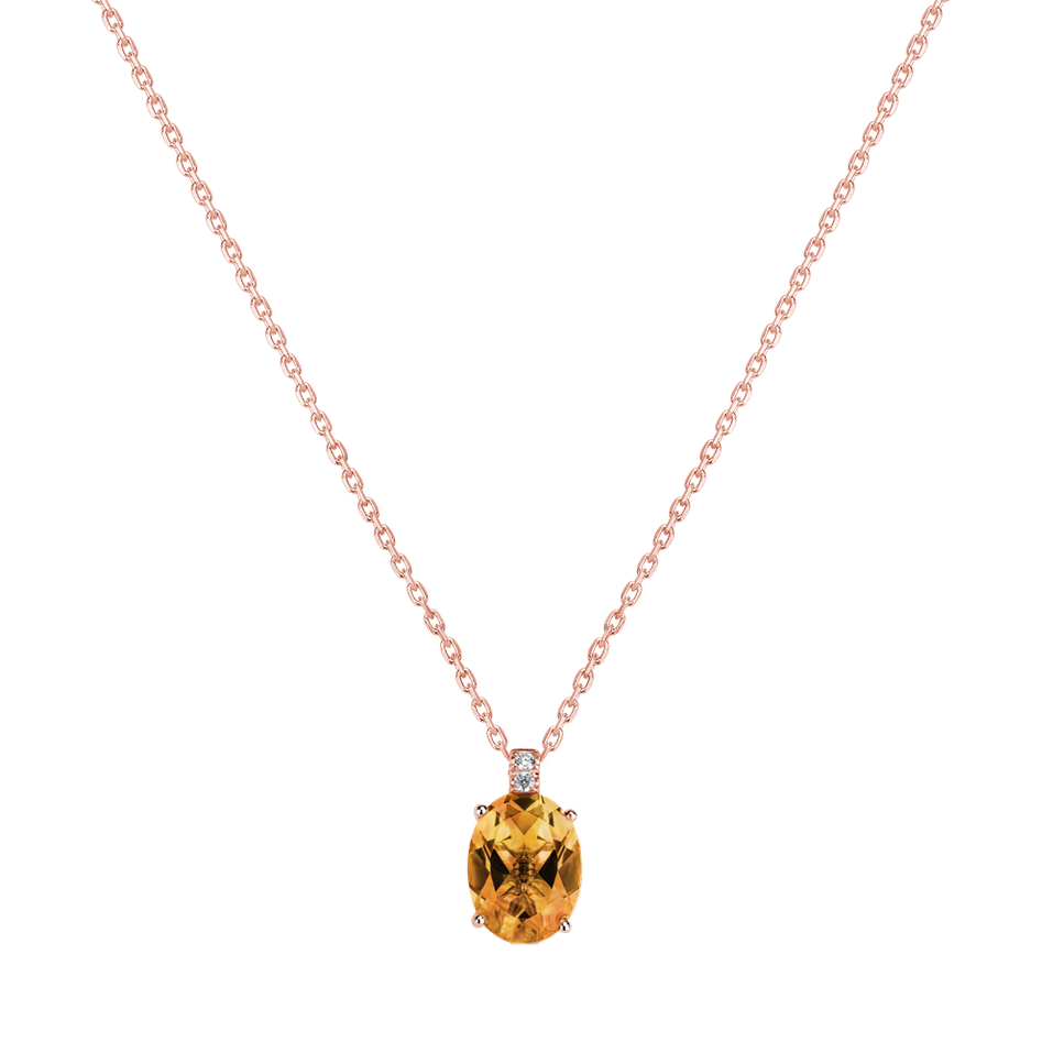 Náhrdelník s diamanty a citrínem Grime