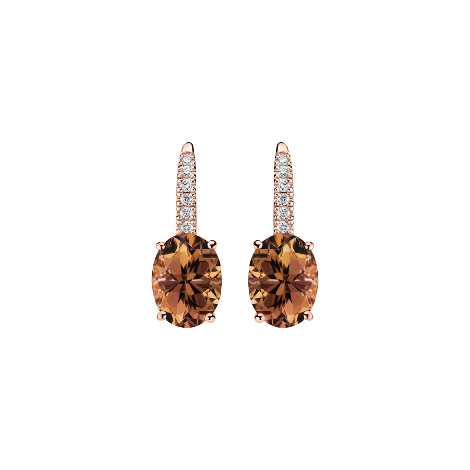 Náušnice s diamanty a turmalínem Iris Elegance