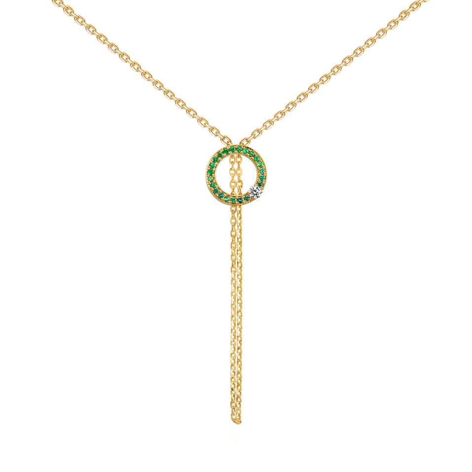 Náhrdelník s diamanty a smaragdem Perfect Sphere