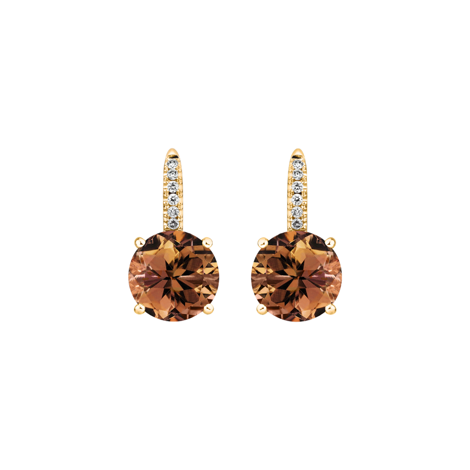 Náušnice s diamanty a turmalínem Bethy