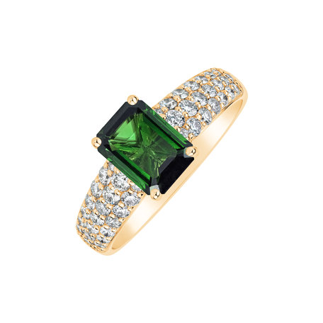 Prsten s diamanty a turmalínem Diamond Whisper