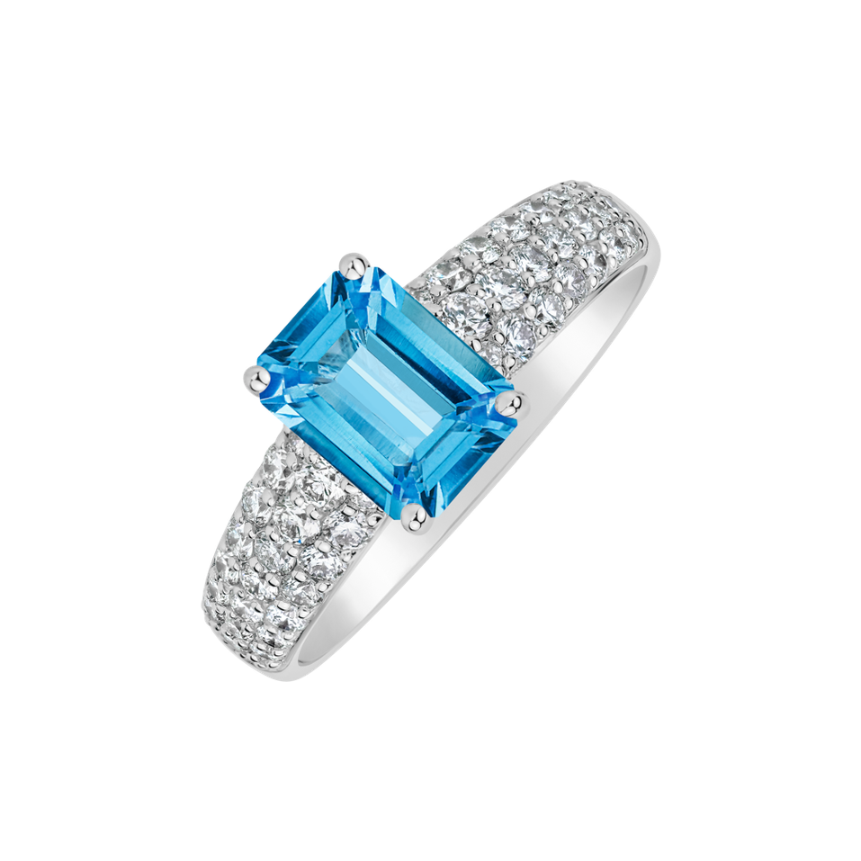 Prsten s diamanty a topazem Diamond Whisper