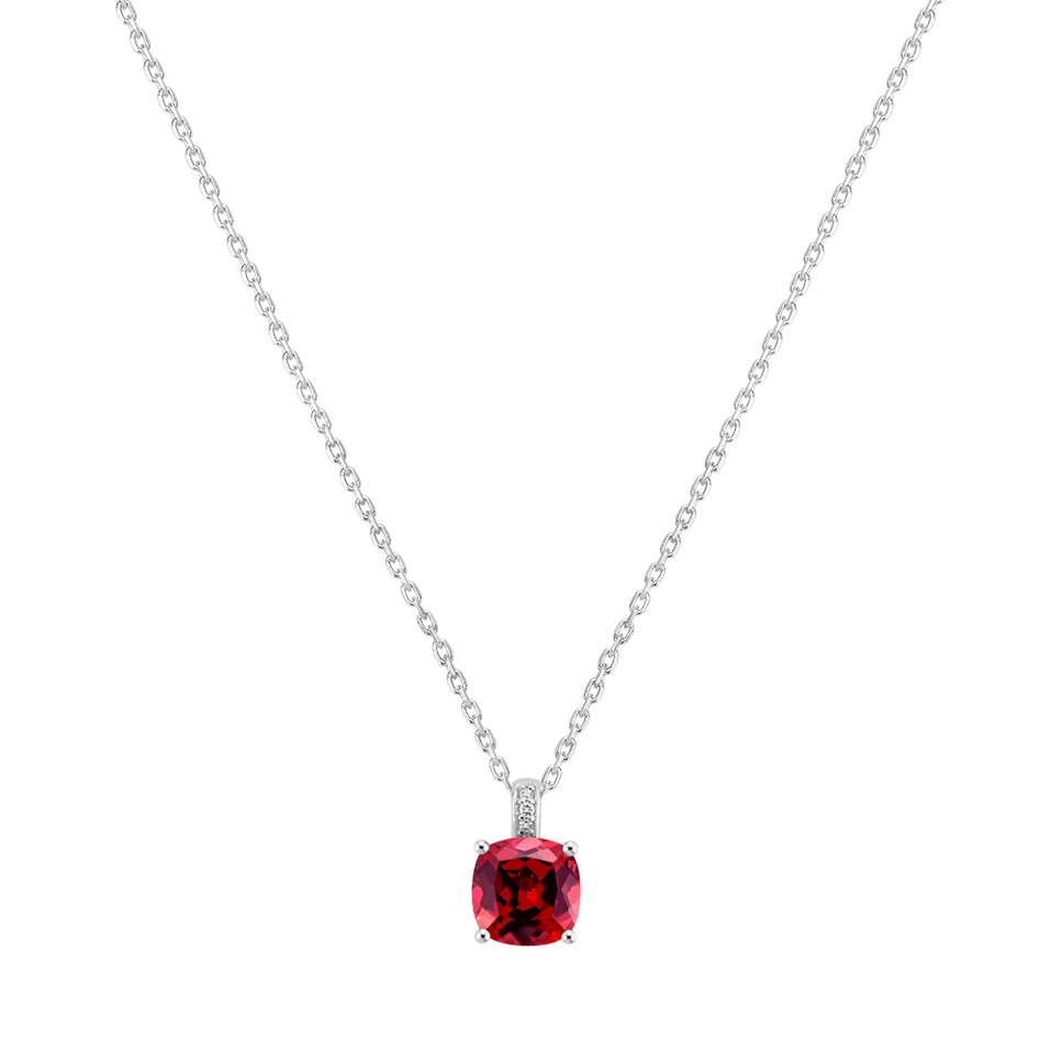 Náhrdelník s diamanty a rubínem Linnea
