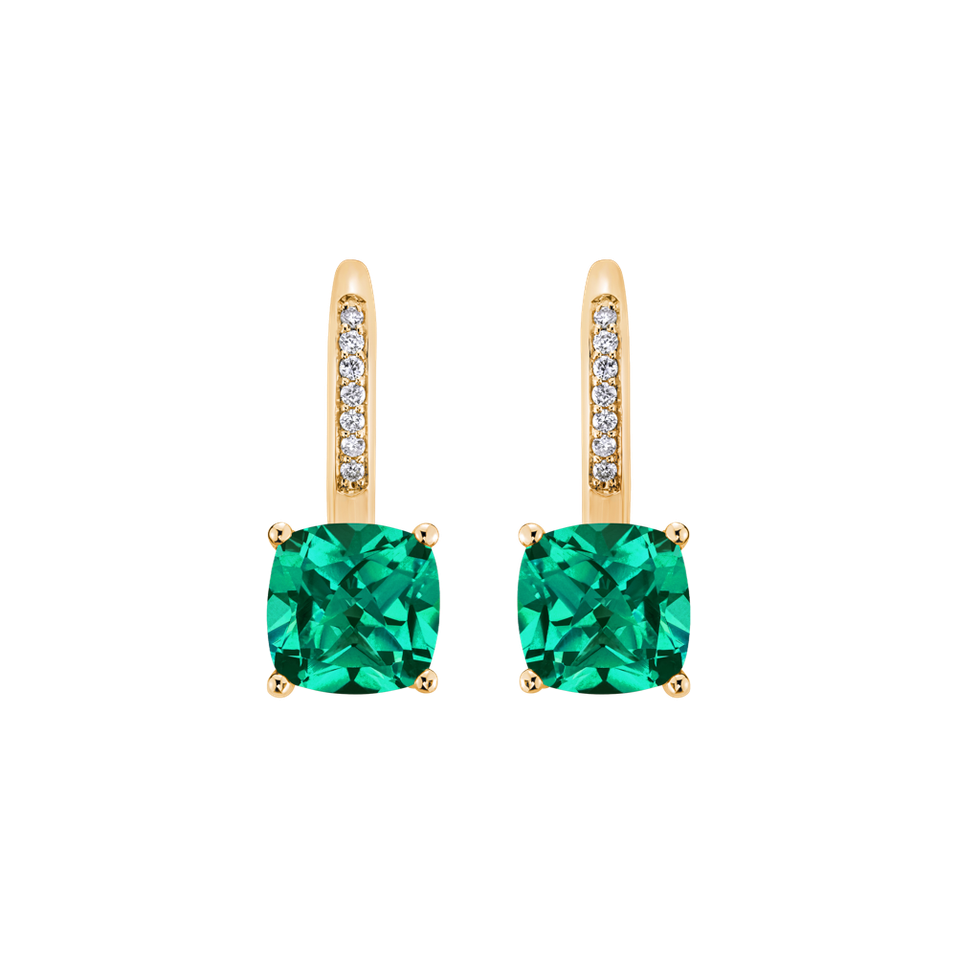 Náušnice s diamanty a smaragdem Calliope