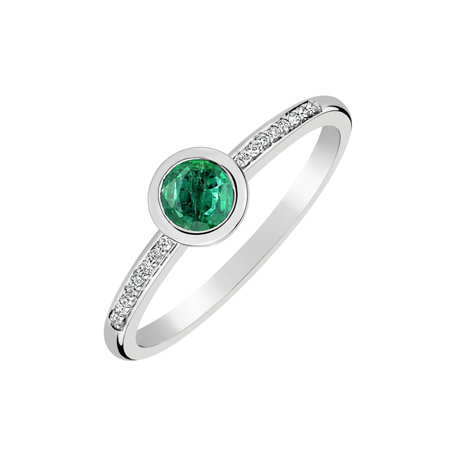 Prsten s diamanty a smaragdem Regal Elegance