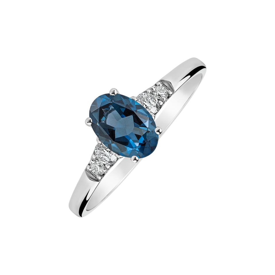 Prsten s diamanty a topazem Elysandria