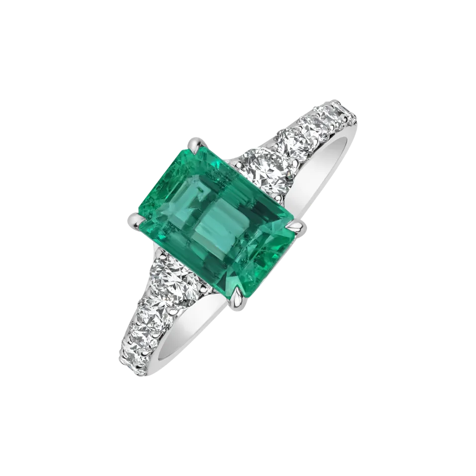 Prsten s diamanty a smaragdem Majestic Imagination