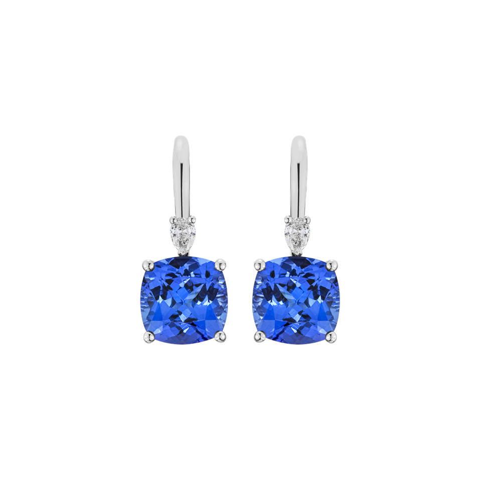 Náušnice s diamantem a tanzanitem Cassian