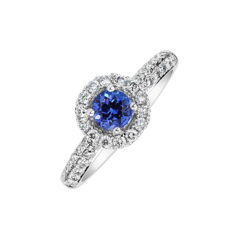 Prsten s diamanty a tanzanitem Vairen