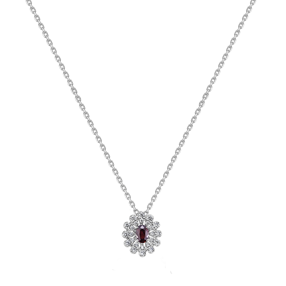 Náhrdelník s diamanty a rubínem Starlight Bloom