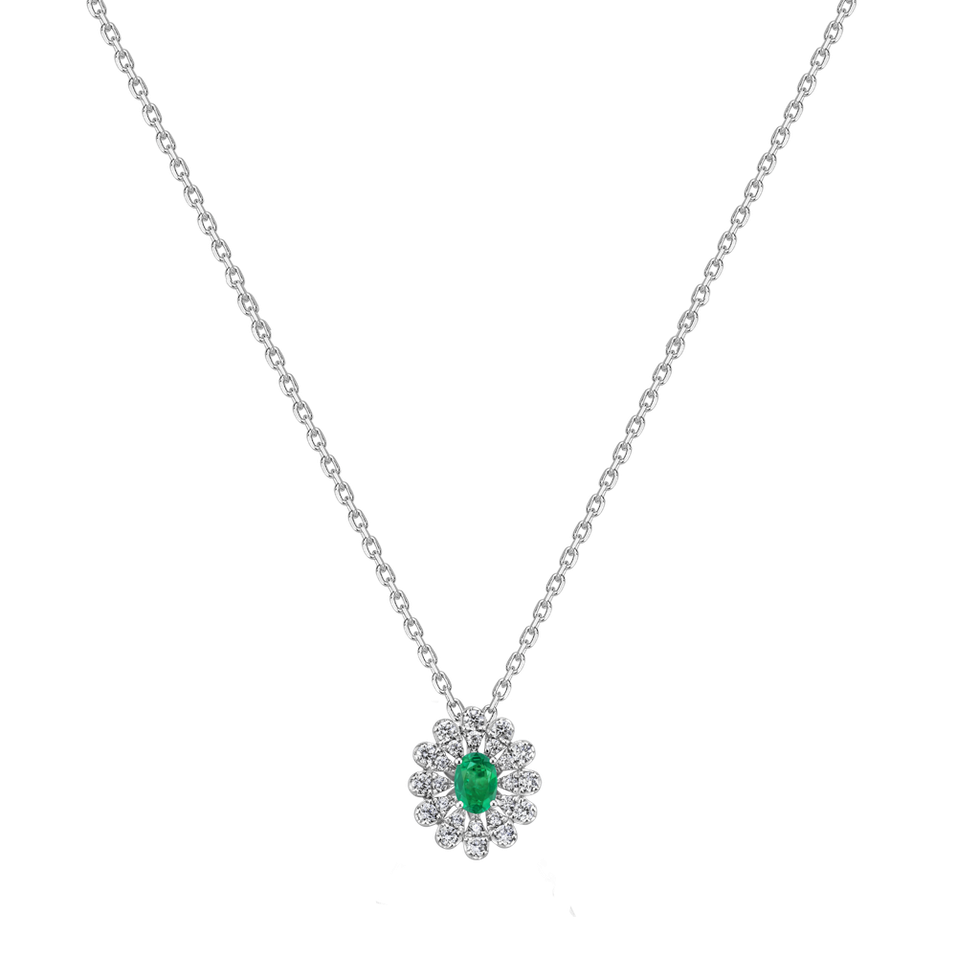 Náhrdelník s diamanty a smaragdem Starlight Bloom