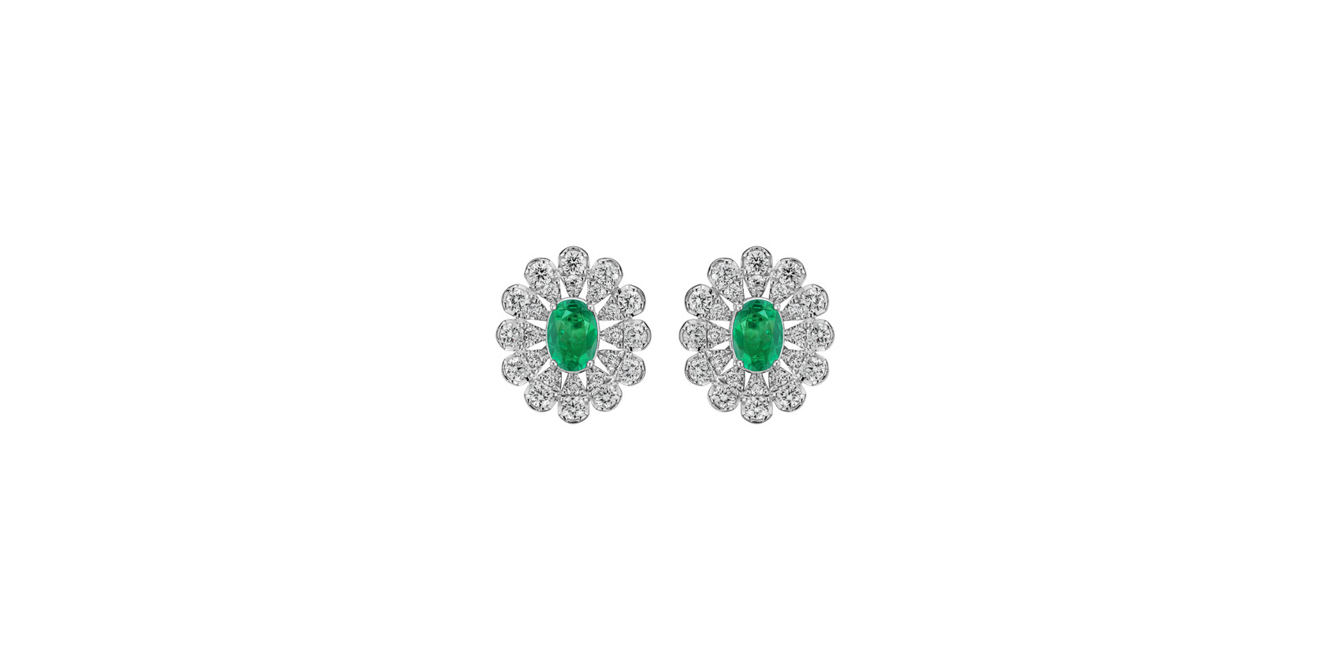 Diamond earrings with Emerald Starlight Bloom
