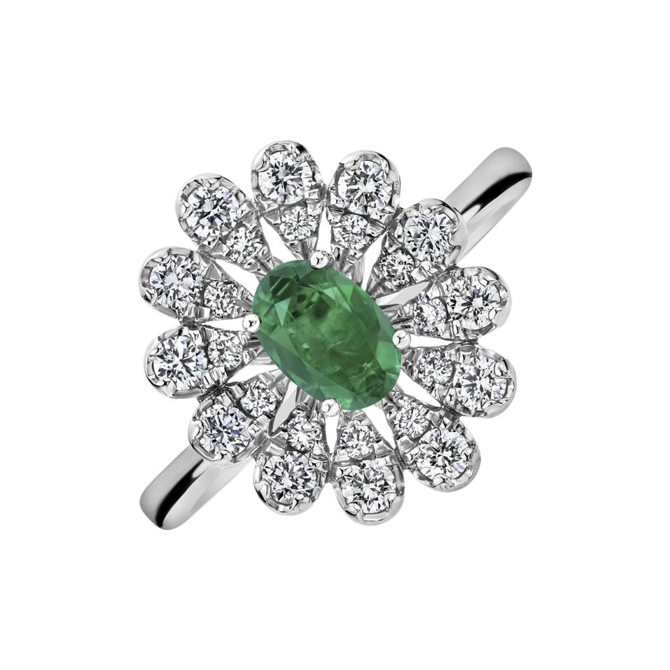 Prsten s diamanty a smaragdem Starlight Bloom