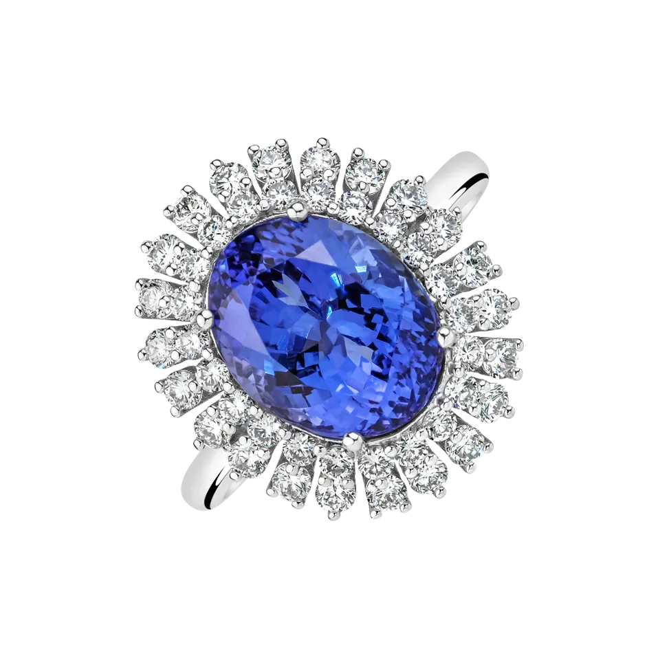 Prsten s diamanty a tanzanitem Fairytale Goddess