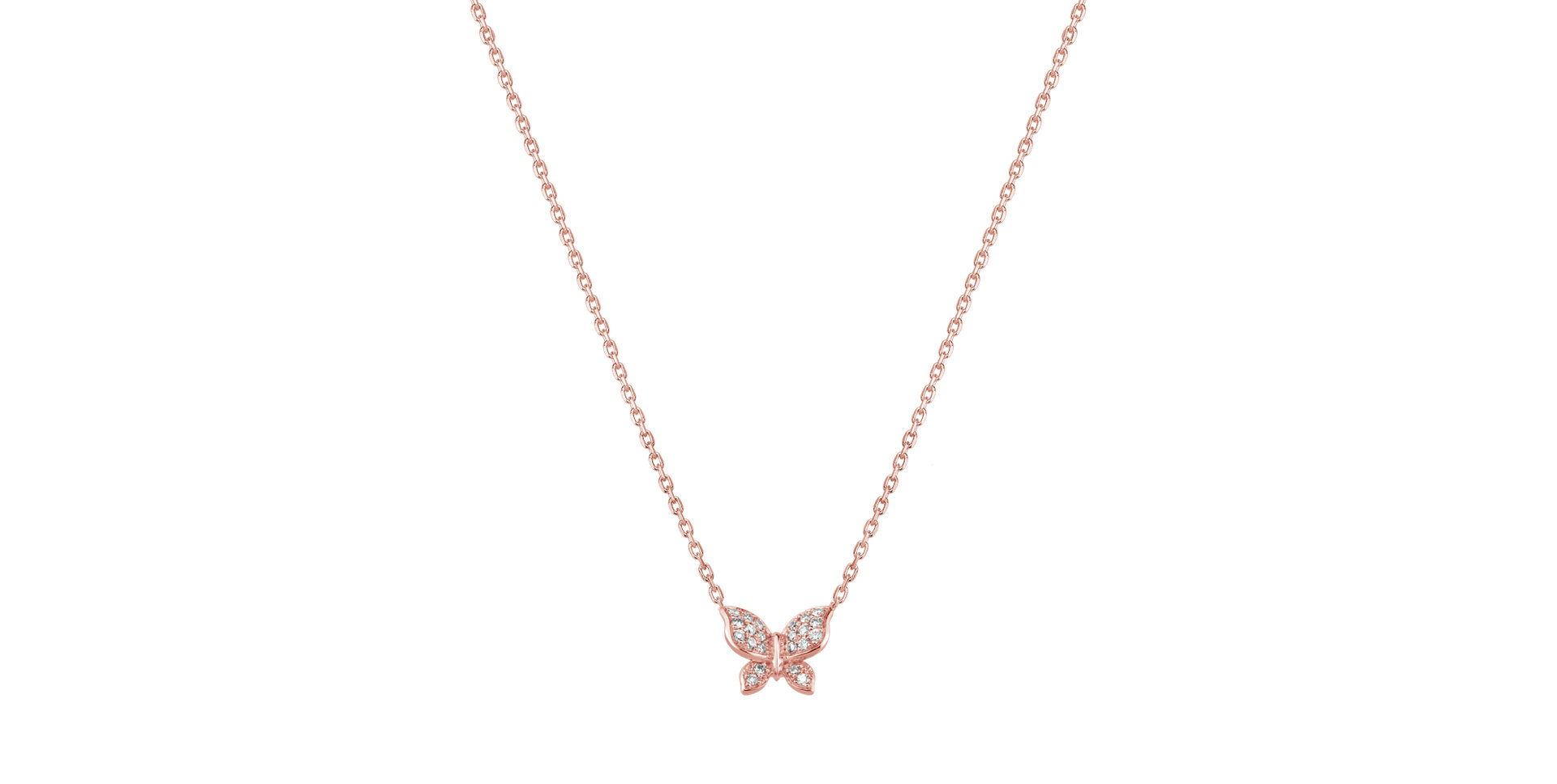 Náhrdelník s diamanty Butterfly Touch