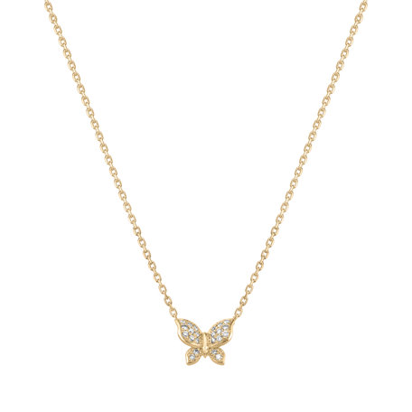 Náhrdelník s diamanty Butterfly Touch
