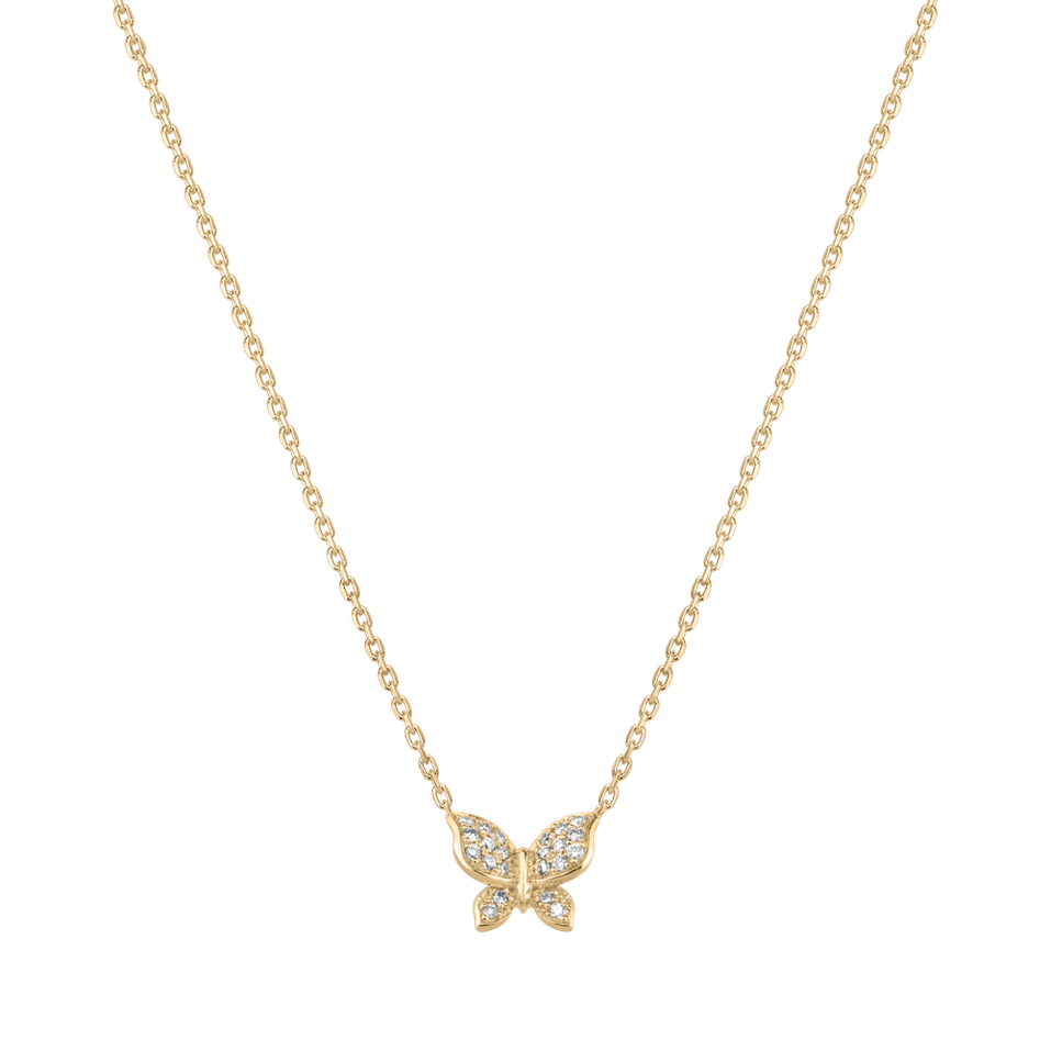 Náhrdelník s diamanty Butterfly Touch