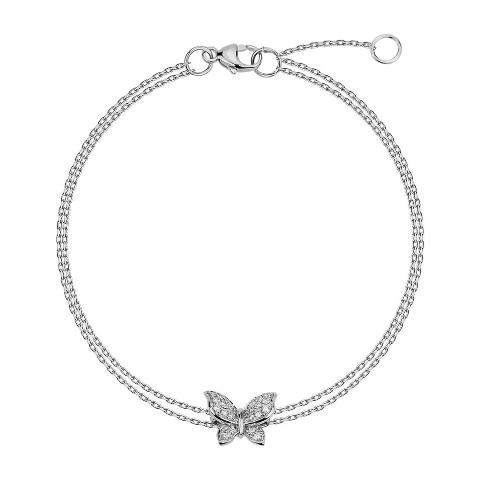 Náramek s diamanty Butterfly Charm