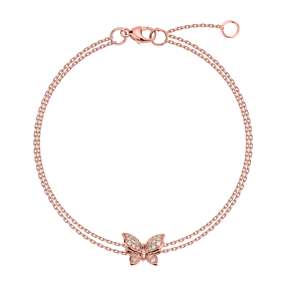 Náramek s diamanty Butterfly Charm
