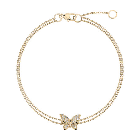 Náramek s diamanty Butterfly Charm