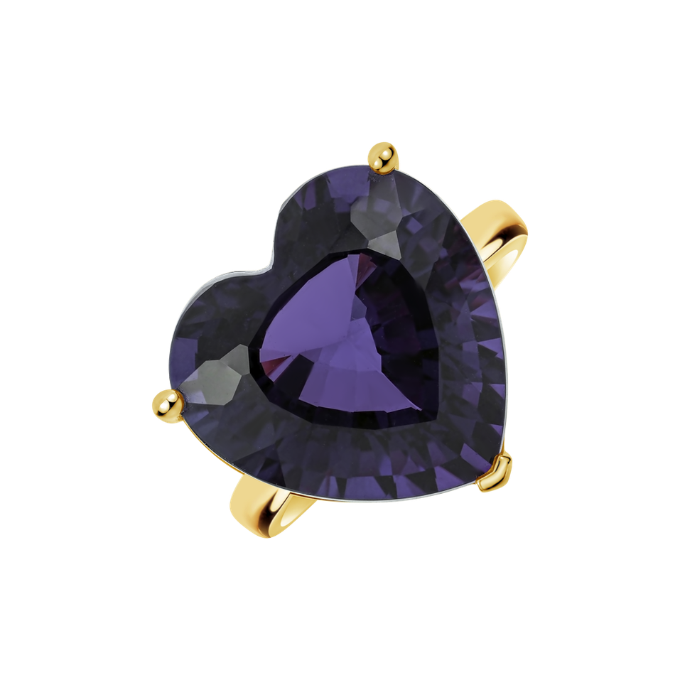 Prsten s ametystem Amethyst Heart