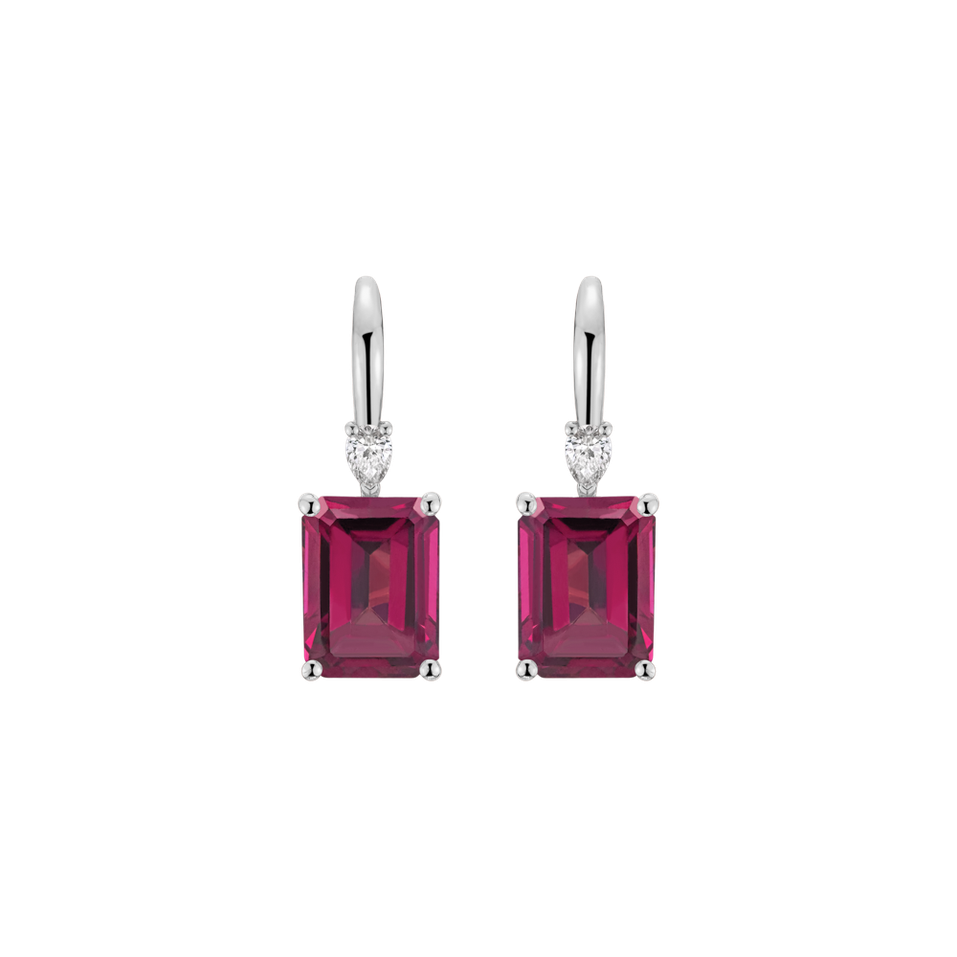 Náušnice s diamantem a rhodolitem Royal Cordelia