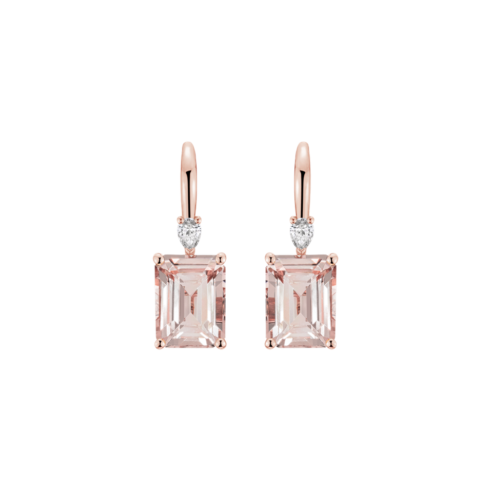 Náušnice s diamantem a morganitem Royal Cordelia