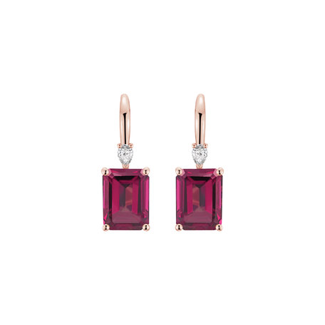 Náušnice s diamantem a rhodolitem Royal Cordelia