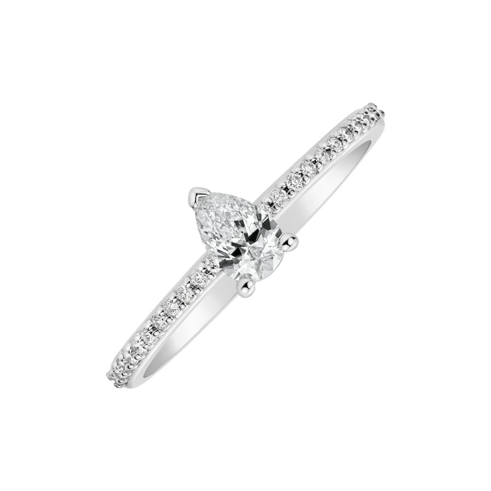 Prsten s diamanty Lone Teardrop