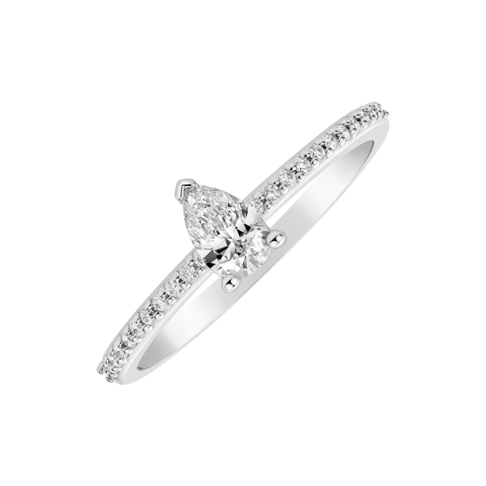 Prsten s diamanty Lone Teardrop