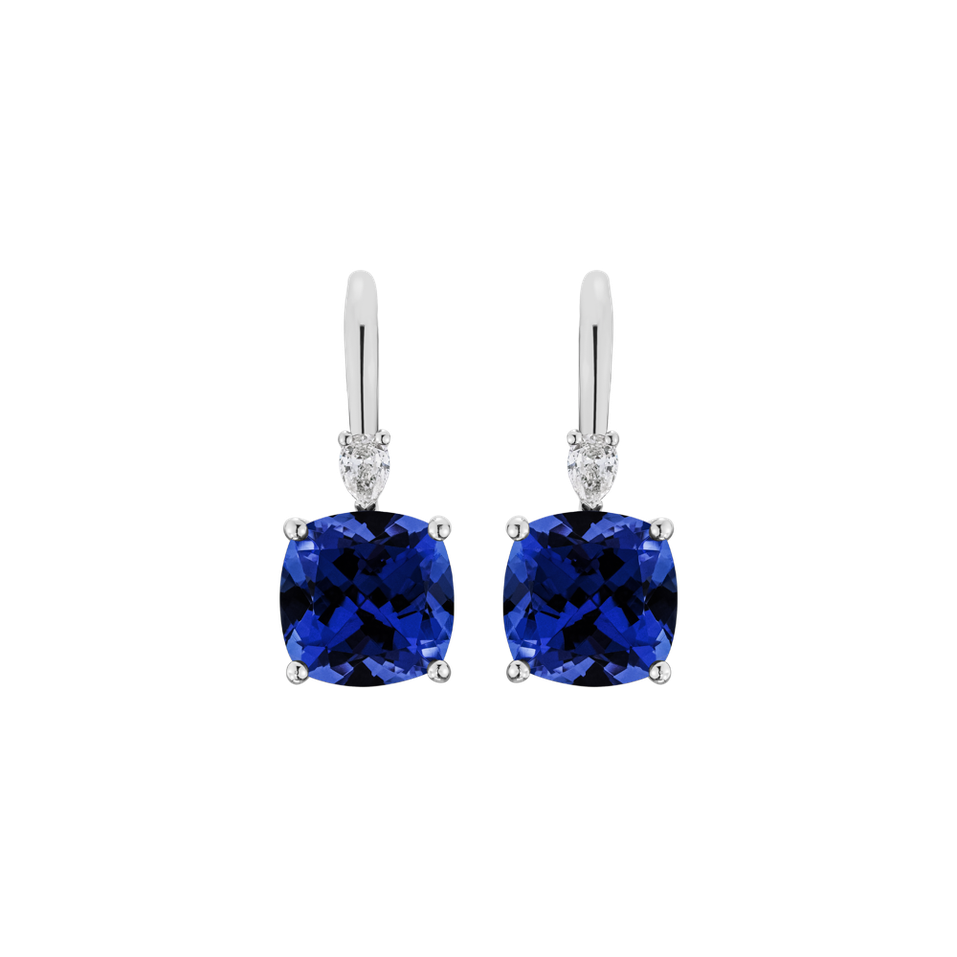 Náušnice s diamantem a safírem Cassian