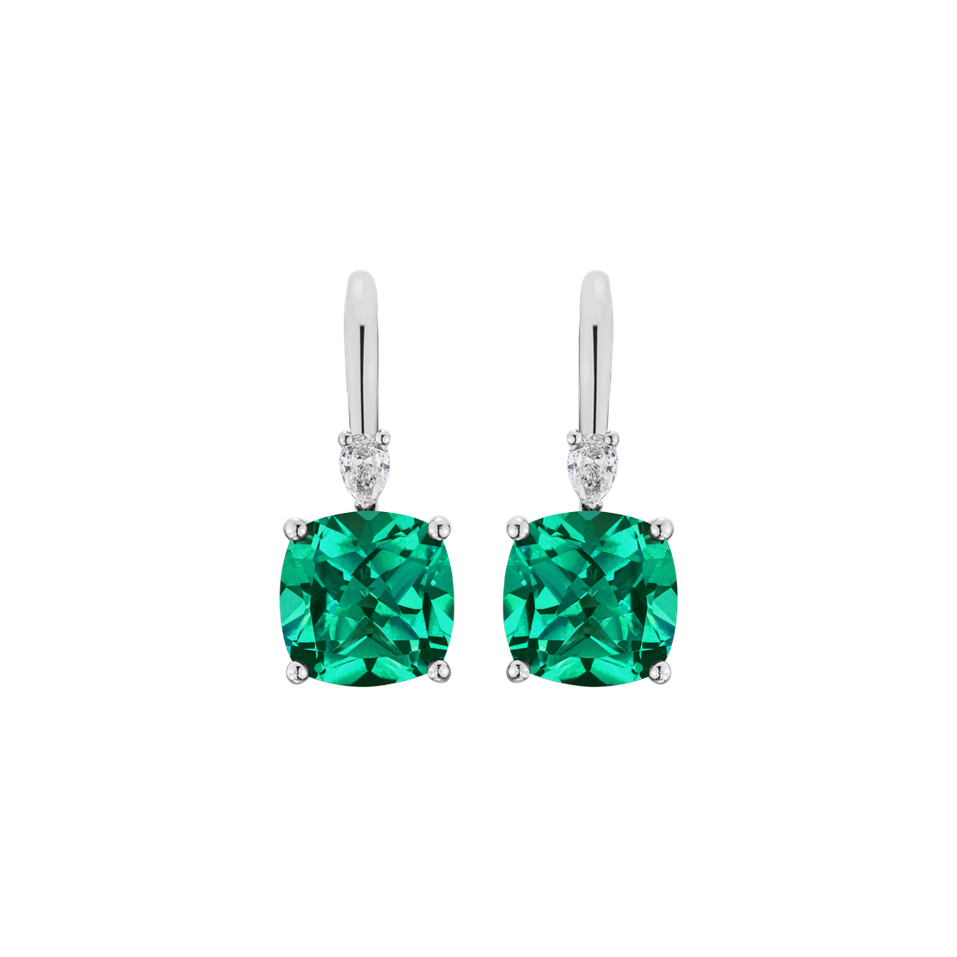 Náušnice s diamantem a smaragdem Cassian
