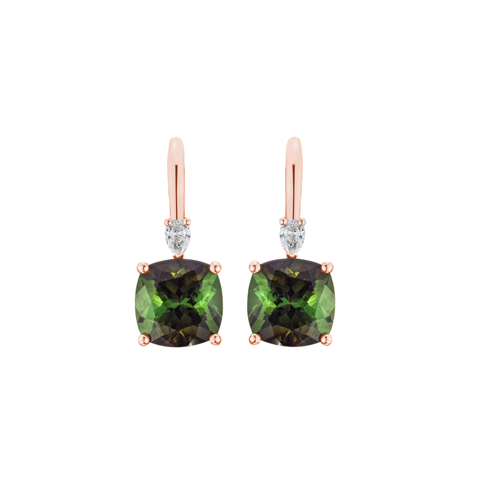 Náušnice s diamantem a turmalínem Cassian